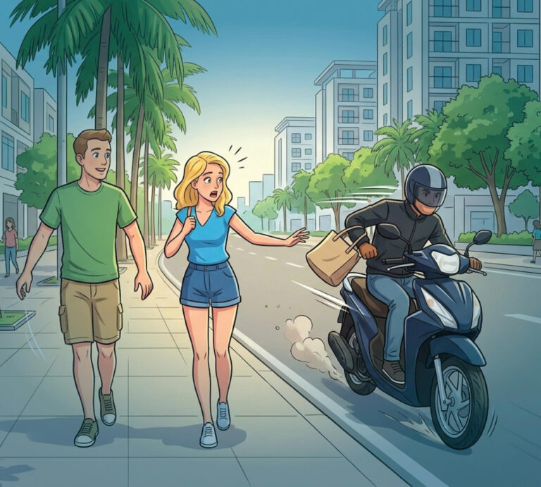 Be Alert to Property Snatching While Walking